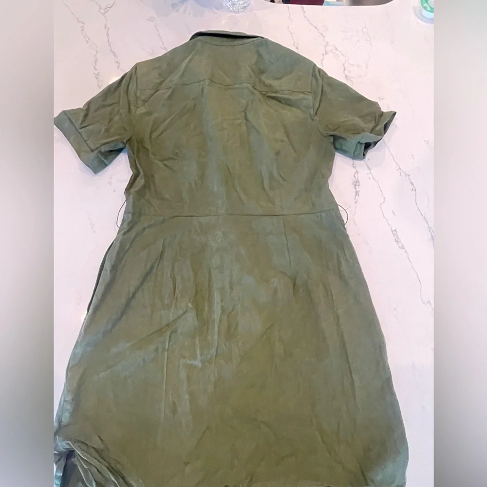 Womens J. Crew Olive Green Shirt Dress
